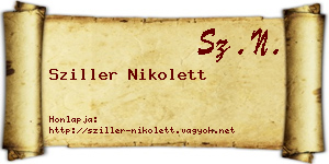 Sziller Nikolett névjegykártya